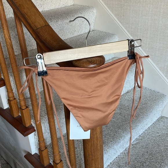 NWT A. L. C Nude Brown Amina String Bikini Bottom - Picture 3 of 10